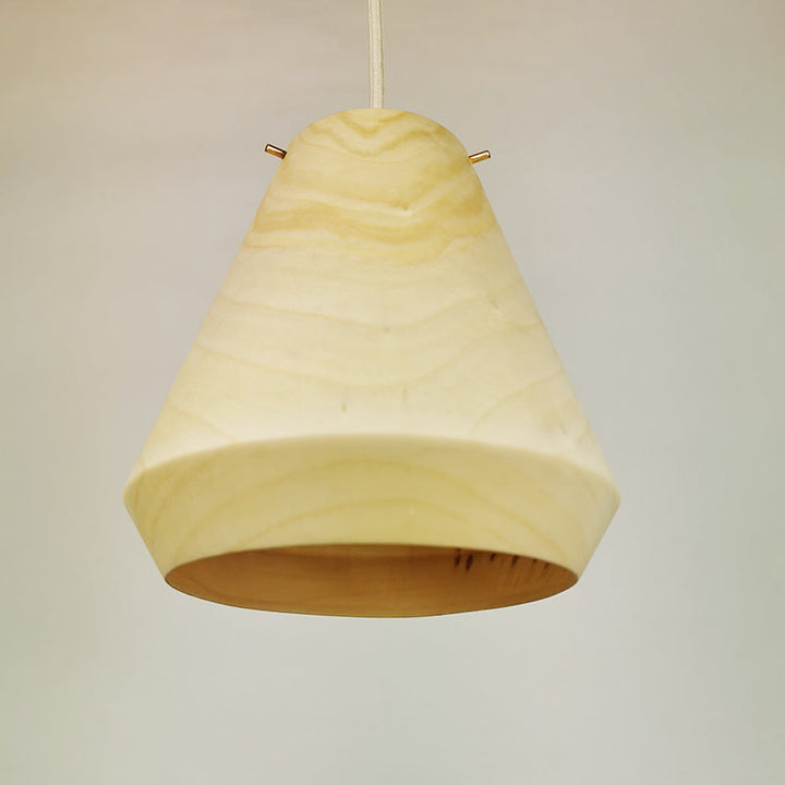 Holzlampe aus Pappel, trio eckig von unten