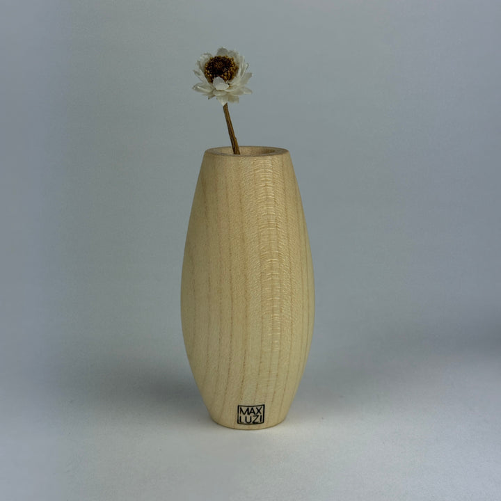 Runde Mini Vase aus Ahornholz